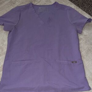Figs Lavender V-Neck Scrub Top